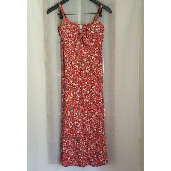 AUW Dresses & Skirts - AUW Red Floral Midi Dress